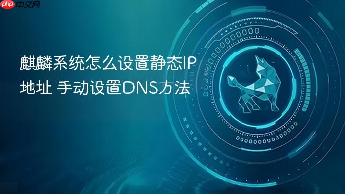 麒麟系统怎么设置静态ip地址 手动设置dns方法