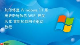 如何修复 windows 11 系统更新导致的 wifi 开关灰化 重新加载网卡驱动教程