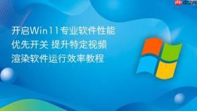 开启win11专业软件性能优先开关 提升特定视频渲染软件运行效率教程