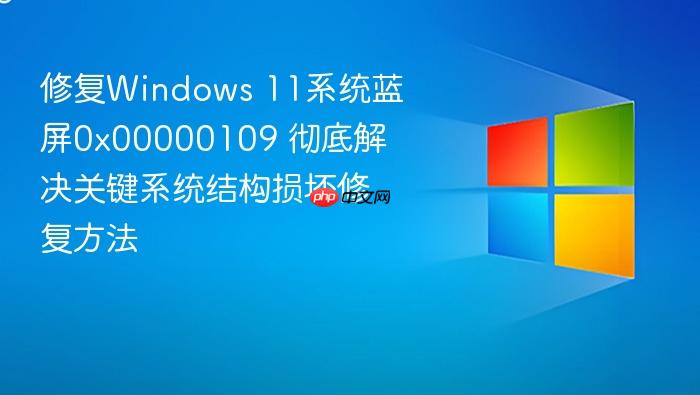 修复windows 11系统蓝屏0x00000109 彻底解决关键系统结构损坏修复方法