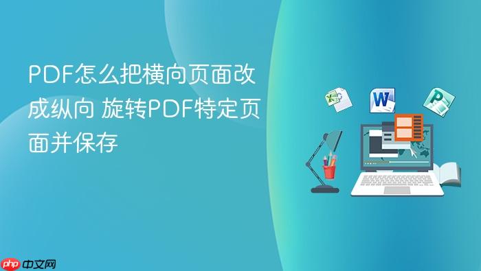 pdf怎么把横向页面改成纵向 旋转pdf特定页面并保存