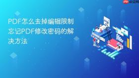 pdf怎么去掉编辑限制 忘记pdf修改密码的解决方法