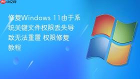修复windows 11由于系统关键文件权限丢失导致无法重置 权限修复教程