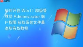 如何开启 win11 超级管理员 administrator 账户权限 获取系统文件最高所有权教程