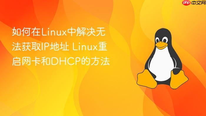 如何在linux中解决无法获取ip地址 linux重启网卡和dhcp的方法