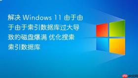 解决 windows 11 由于由于由于索引数据库过大导致的磁盘爆满 优化搜索索引数据库