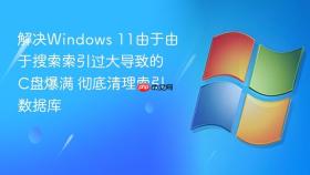 解决Windows 11由于由于搜索索引过大导致的C盘爆满 彻底清理索引数据库