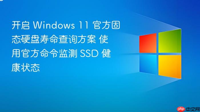 开启 windows 11 官方固态硬盘寿命查询方案 使用官方命令监测 ssd 健康状态