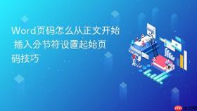 word页码怎么从正文开始 插入分节符设置起始页码技巧