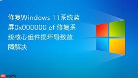 修复windows 11系统蓝屏0x000000 ef 修复系统核心组件损坏导致故障解决