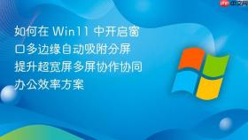 如何在 win11 中开启窗口多边缘自动吸附分屏 提升超宽屏多屏协作协同办公效率方案