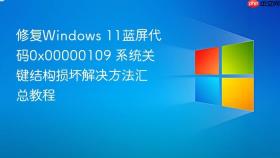 修复windows 11蓝屏代码0x00000109 系统关键结构损坏解决方法汇总教程