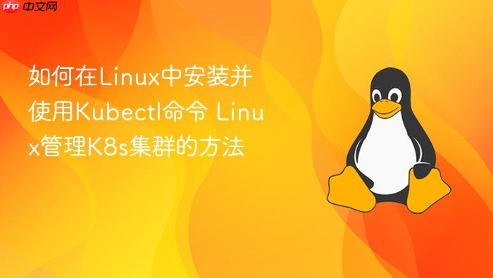 如何在linux中安装并使用kubectl命令 linux管理k8s集群的方法