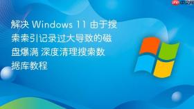 解决 windows 11 由于搜索索引记录过大导致的磁盘爆满 深度清理搜索数据库教程