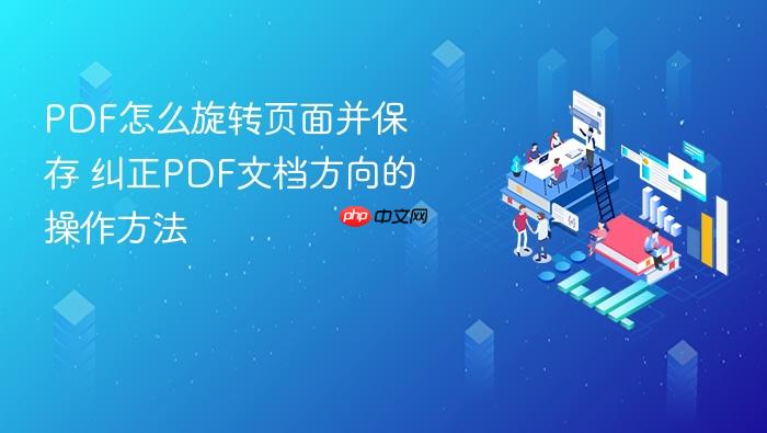 pdf怎么旋转页面并保存 纠正pdf文档方向的操作方法