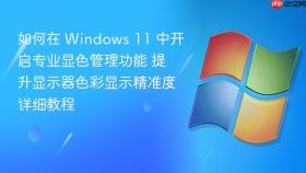 如何在 windows 11 中开启专业显色管理功能 提升显示器色彩显示精准度详细教程
