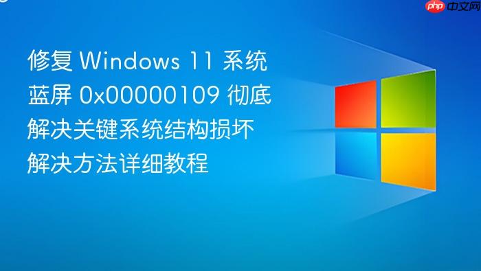 修复 windows 11 系统蓝屏 0x00000109 彻底解决关键系统结构损坏解决方法详细教程