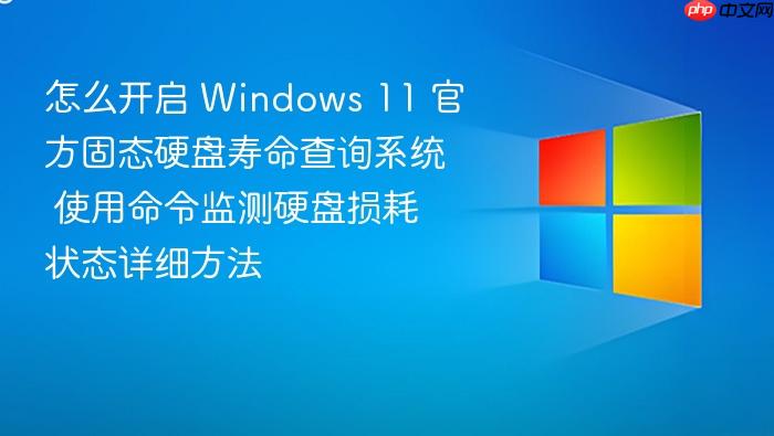 怎么开启 windows 11 官方固态硬盘寿命查询系统 使用命令监测硬盘损耗状态详细方法