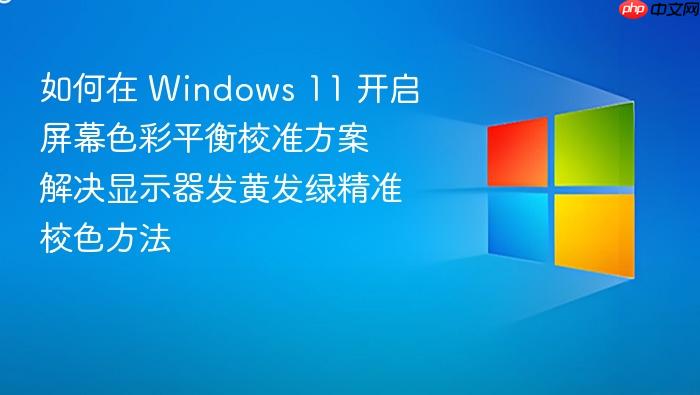 如何在 windows 11 开启屏幕色彩平衡校准方案 解决显示器发黄发绿精准校色方法