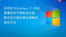 如何在 windows 11 开启屏幕色彩平衡校准方案 解决显示器发黄发绿精准校色方法