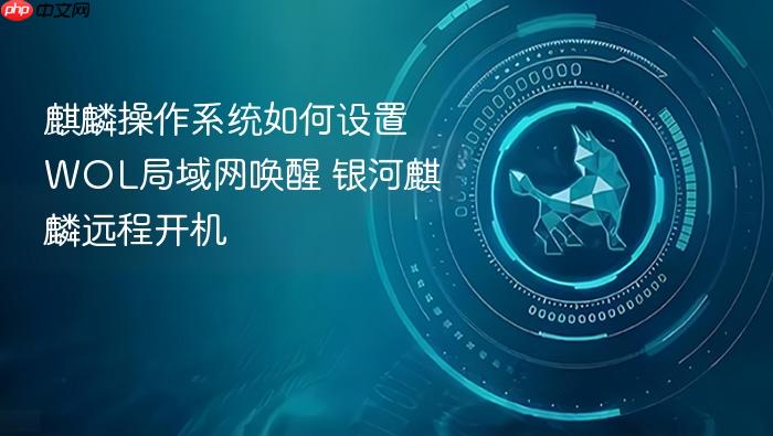 麒麟操作系统如何设置wol局域网唤醒 银河麒麟远程开机