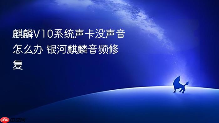 麒麟v10系统声卡没声音怎么办 银河麒麟音频修复