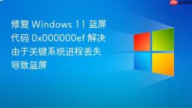 修复 Windows 11 蓝屏代码 0x000000ef 解决由于关键系统进程丢失导致蓝屏
