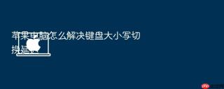 苹果电脑怎么解决键盘大小写切换延迟