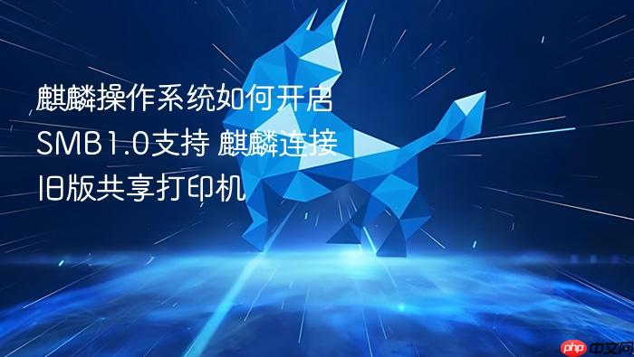 麒麟操作系统如何开启smb1.0支持 麒麟连接旧版共享打印机