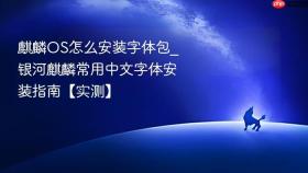 麒麟OS怎么安装字体包_银河麒麟常用中文字体安装指南【实测】