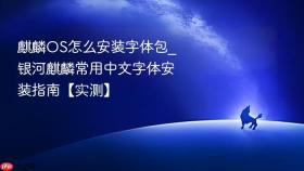 麒麟os怎么安装字体包_银河麒麟常用中文字体安装指南【实测】