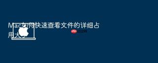 Mac如何快速查看文件的详细占用大小