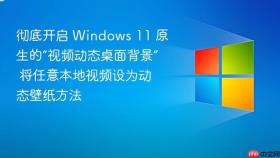 彻底开启 windows 11 原生的“视频动态桌面背景” 将任意本地视频设为动态壁纸方法