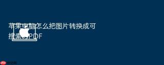 苹果电脑怎么把图片转换成可搜索的PDF