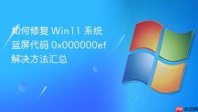 如何修复 Win11 系统蓝屏代码 0x000000ef 解决方法汇总