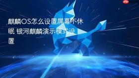 麒麟os怎么设置屏幕不休眠 银河麒麟演示模式设置