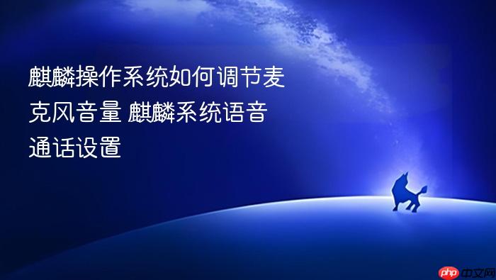 麒麟操作系统如何调节麦克风音量 麒麟系统语音通话设置