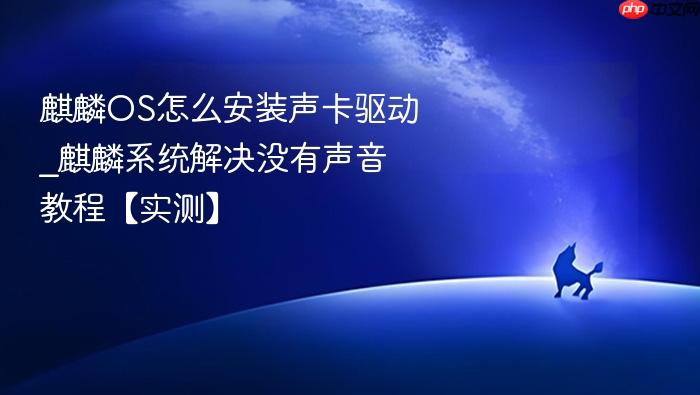 麒麟os怎么安装声卡驱动_麒麟系统解决没有声音教程【实测】