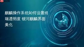 麒麟操作系统如何设置终端透明度 银河麒麟界面美化