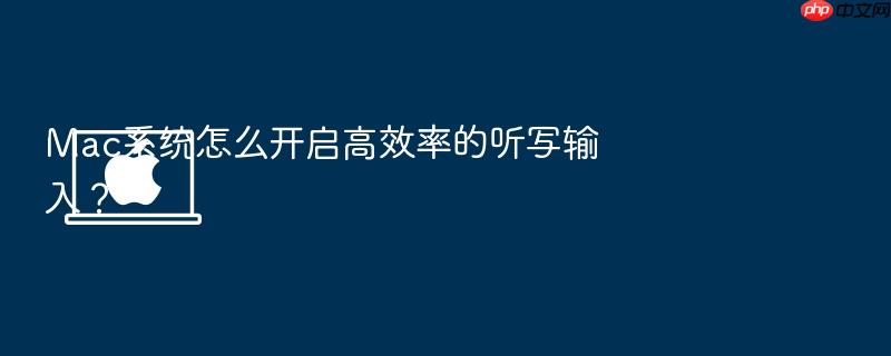 mac系统怎么开启高效率的听写输入?