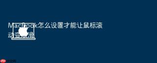 macbook怎么设置才能让鼠标滚动变顺滑
