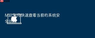 mac如何快速查看当前的系统安全状态