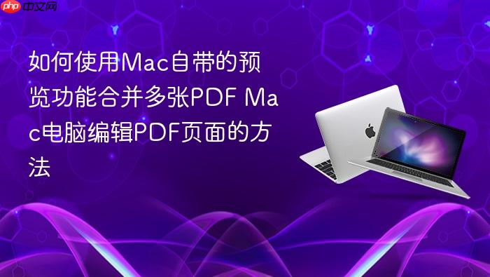 如何使用mac自带的预览功能合并多张pdf mac电脑编辑pdf页面的方法