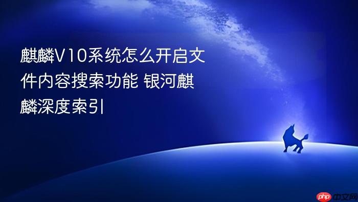 麒麟v10系统怎么开启文件内容搜索功能 银河麒麟深度索引