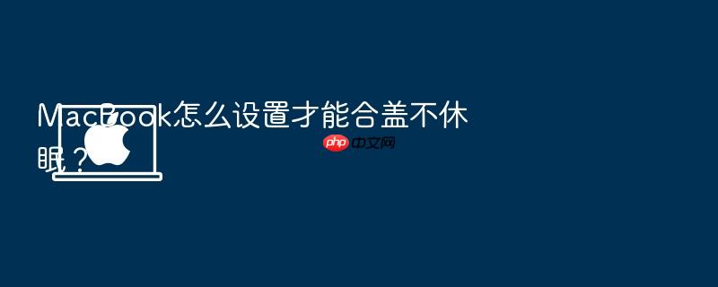 macbook怎么设置才能合盖不休眠?