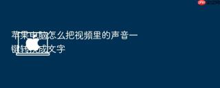 苹果电脑怎么把视频里的声音一键转换成文字