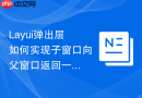 Layui弹出层如何实现子窗口向父窗口返回一个复杂的JS对象