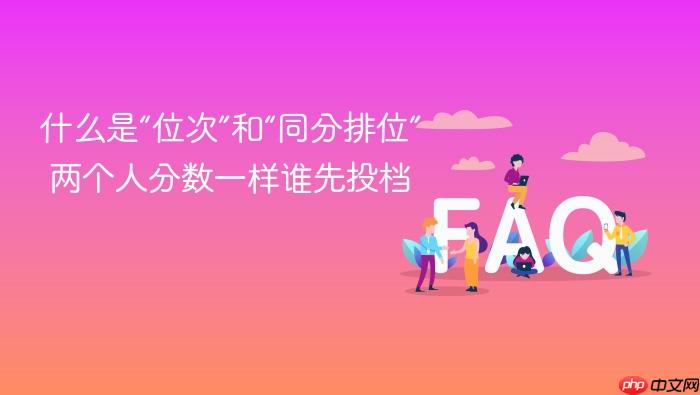 什么是“位次”和“同分排位” 两个人分数一样谁先投档
