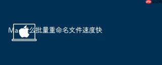 mac怎么批量重命名文件速度快