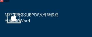 mac系统怎么把pdf文件转换成可编辑的word